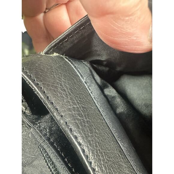 Canyon Outback Black Leather Envelope Clutch Bag Foldover Slim Purse wallet - Picture 9 of 11